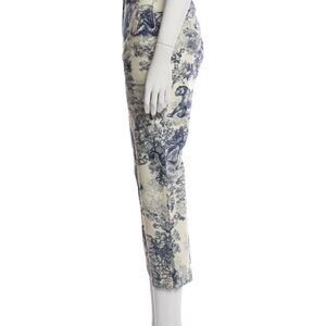 AUTHENTIC Dior Women's Blue and White Patterned Chinos